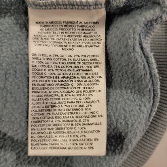 The NORTH FACE ~ Light Blue Sweatshirt Hoodie Kangaroo Pockets Mens Medium -VG - Picture 6 of 7